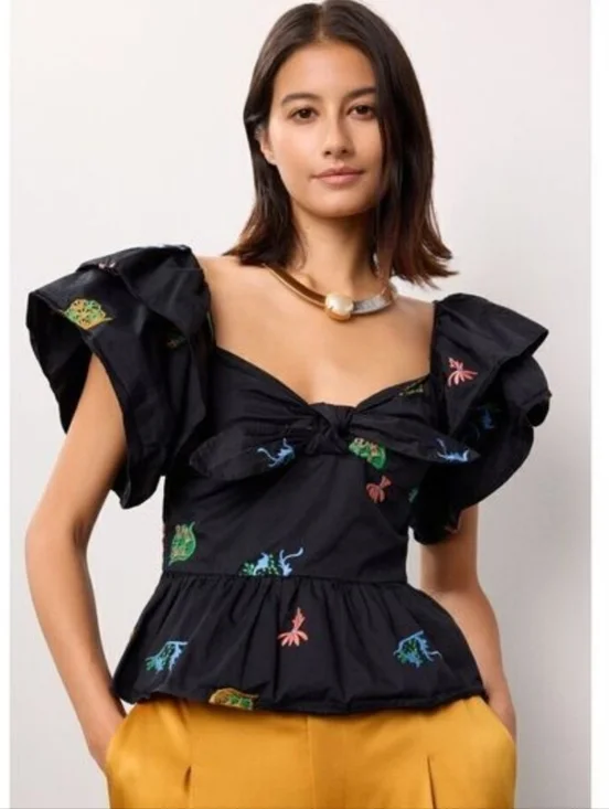 Hoffman Copenhagen Mikela Peplum Top Sz 38/6 - Picture 1 of 11